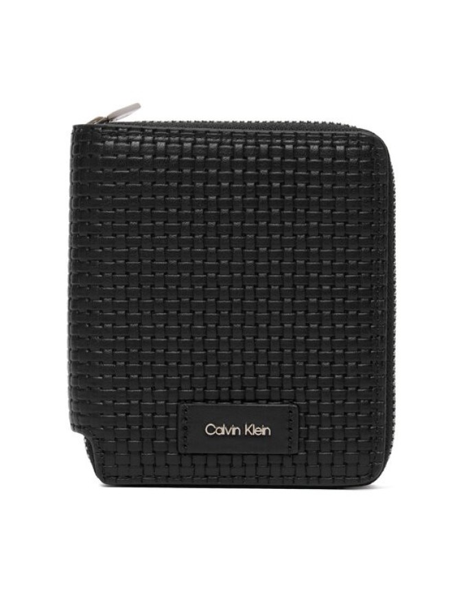 Calvin Klein Portfel Embossed Woven Zip Billfold LV04D1112G Czarny