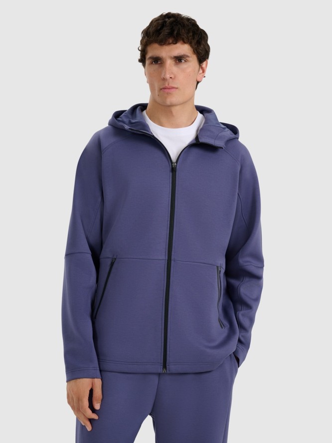 4F Bluza dresowa rozpinana z kapturem męska - szara M