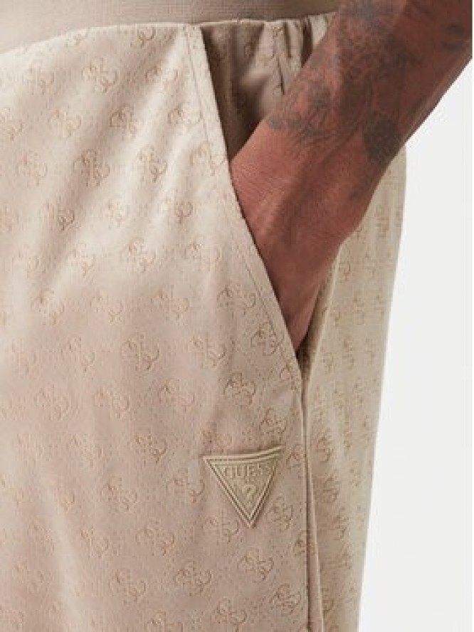 Guess Spodnie dresowe Z6RB14 KD612 Beżowy Regular Fit