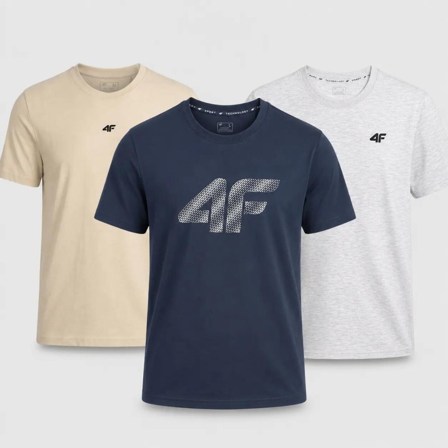 KOMPLET KOSZULEK ZESTAW MĘSKI 4F 3PAK T-SHIRT