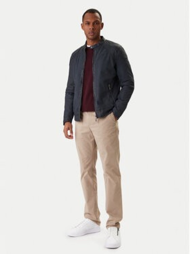 Milestone Kurtka skórzana Nevio 612203 60780 Granatowy Regular Fit