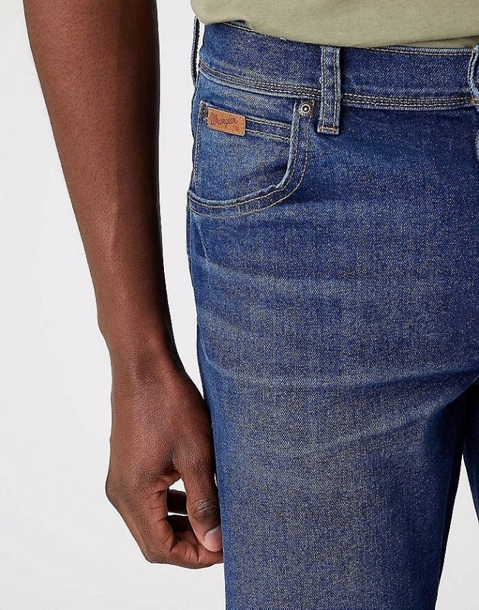 WRANGLER TEXAS SLIM MĘSKIE SPODNIE JEANSOWE BLUE NUN W12SU825I 112320083