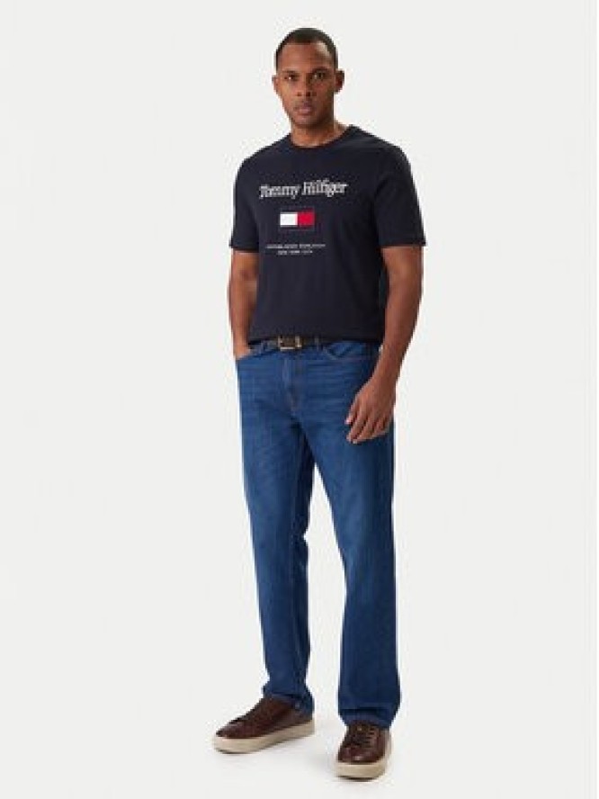 Tommy Hilfiger T-Shirt Embro Flag MW0MW42736 Granatowy Regular Fit