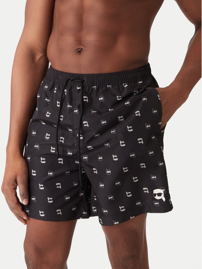 KARL LAGERFELD Szorty kąpielowe A3M46007 Czarny Regular Fit
