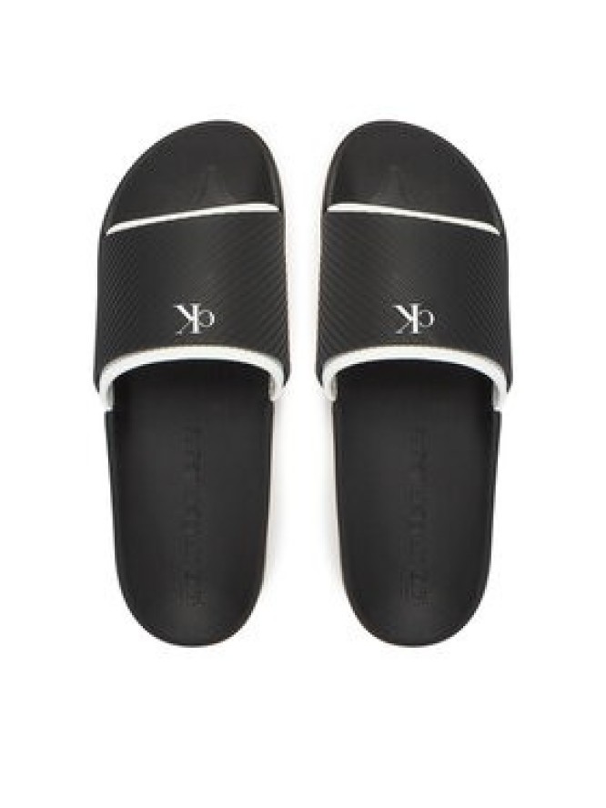 Calvin Klein Jeans Klapki Slide Rubber Neoprene Text YM0YM01234 Czarny