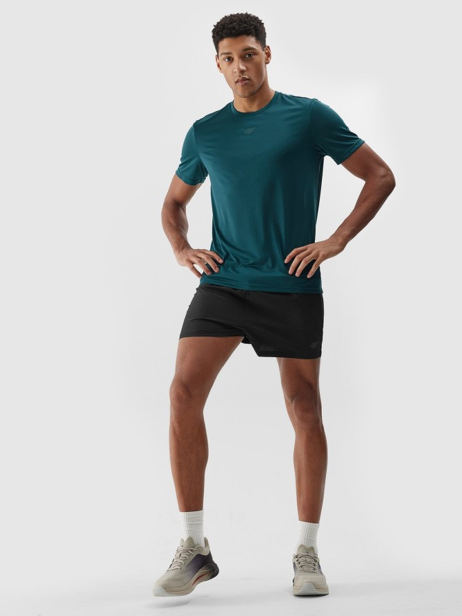 4F Koszulka do biegania szybkoschnąca męska - turkusowa S