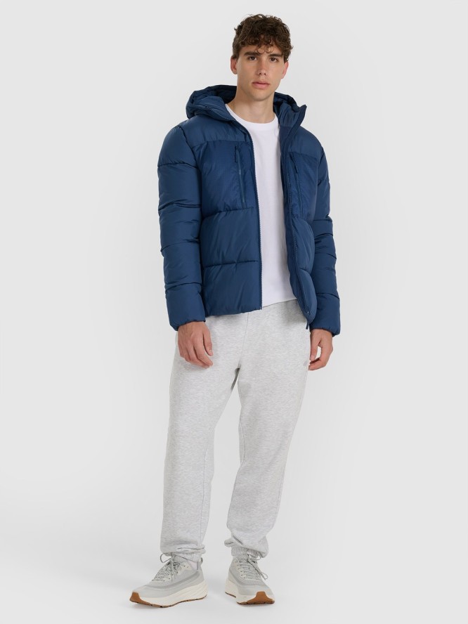 4F Kurtka puchowa z syntetycznym wypełnieniem męska - granatowa 3XL