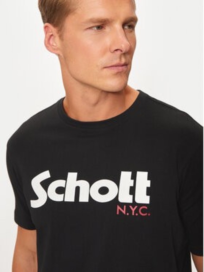 Schott NYC T-Shirt TSLOGO Czarny Regular Fit