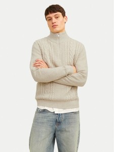 Jack & Jones Sweter Craig 12260826 Écru Regular Fit