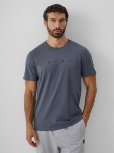 4F T-shirt regular z nadrukiem męski - szary XL