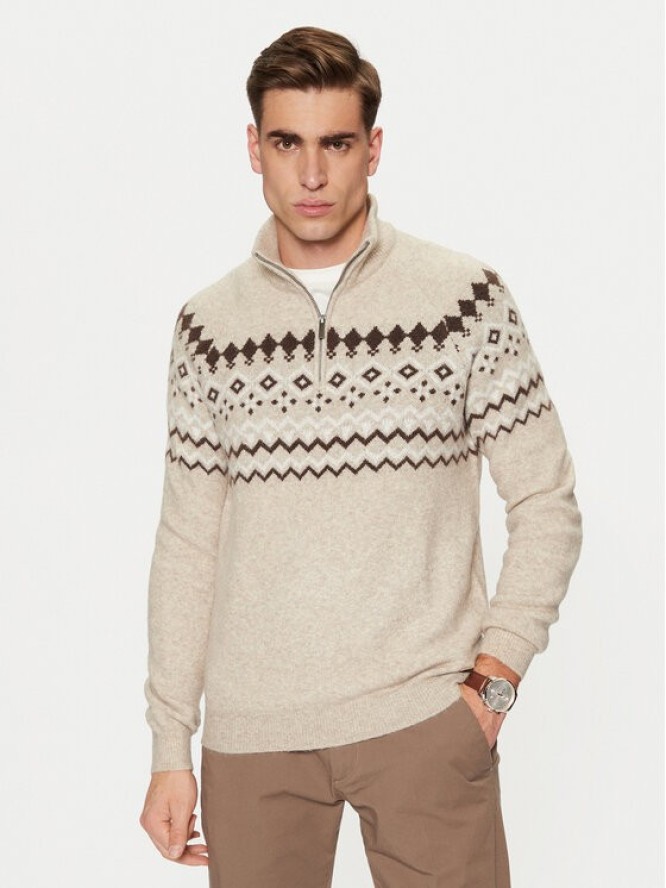 Guess Sweter M4PR59 Z3LQ0 Beżowy Regular Fit