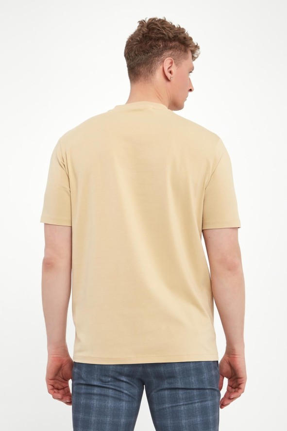 T-shirt męski z tłoczonym logo KARL LAGERFELD