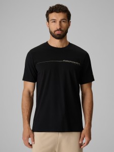4F T-shirt regular z nadrukiem męski - czarny M