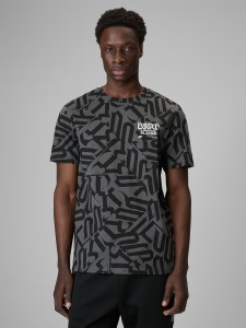 4F T-shirt regular z nadrukiem męski - czarny XL