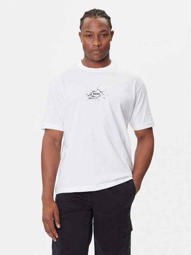 BOSS T-Shirt Te_Voyage 50546370 Biały Relaxed Fit