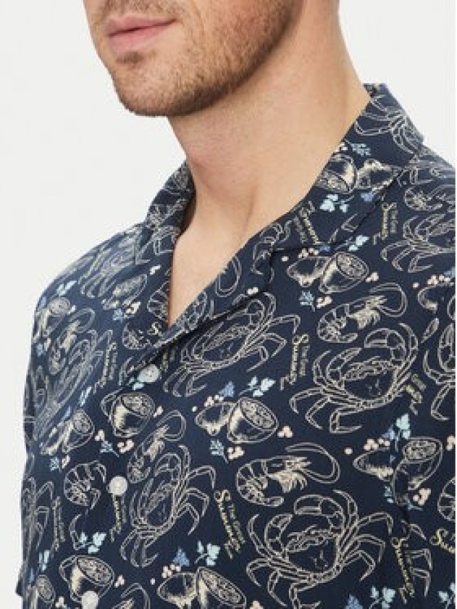 Blend Koszula 20718227 Granatowy Regular Fit