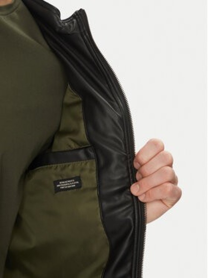 Blend Kurtka z imitacji skóry 20717907 Czarny Regular Fit