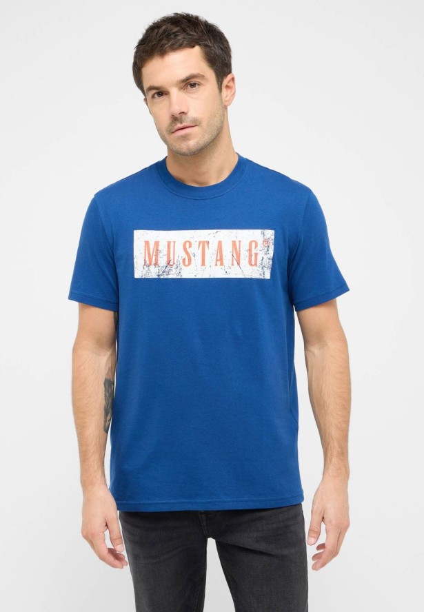 Męski T-Shirt Mustang Style Austin Navy Peony 1016274 5445