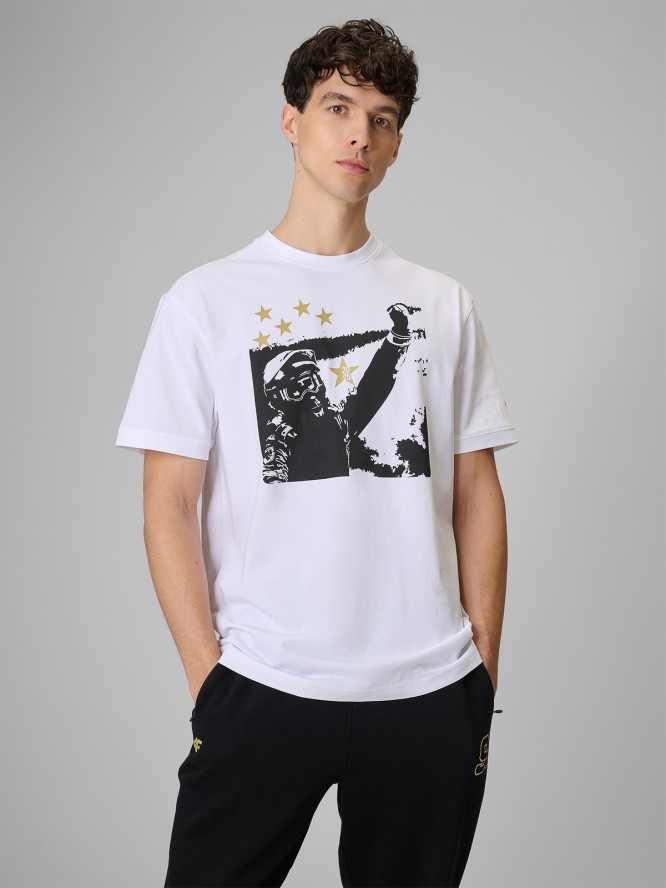4F T-shirt regular z nadrukiem uniseks 4F x Bartosz Zmarzlik - biały XXL