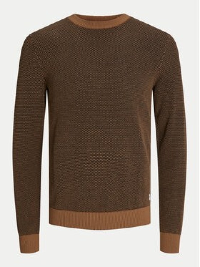 Jack & Jones Sweter Globe 12258139 Brązowy Regular Fit