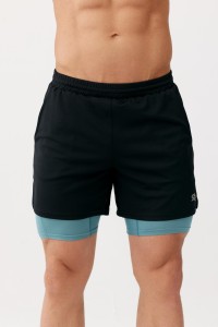 Męskie spodenki sportowe z podspodenkami Rough Radical Fast Duo Shorts