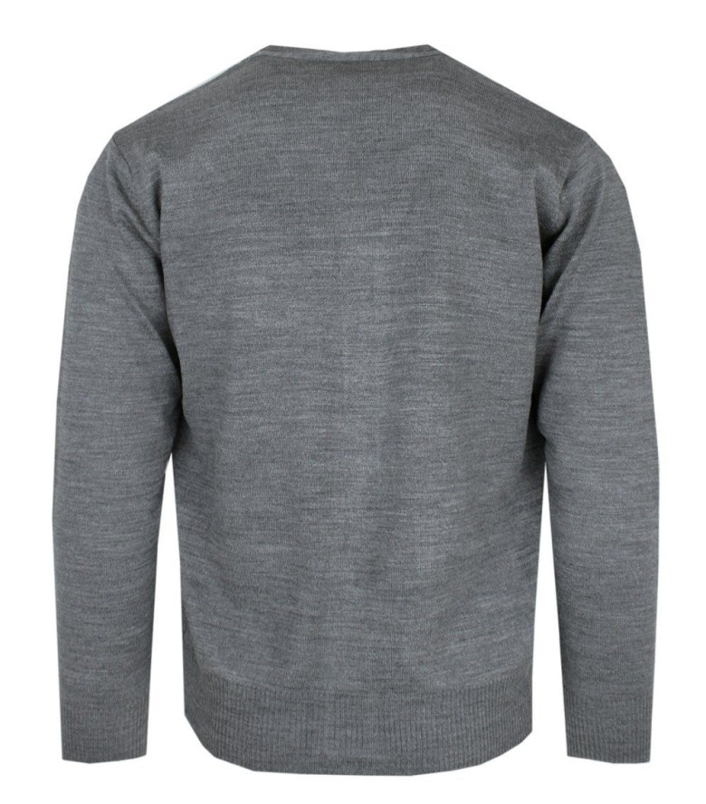 Męski Sweter Wełniany na Guziki - Kardigan - Pako Jeans - Popielaty