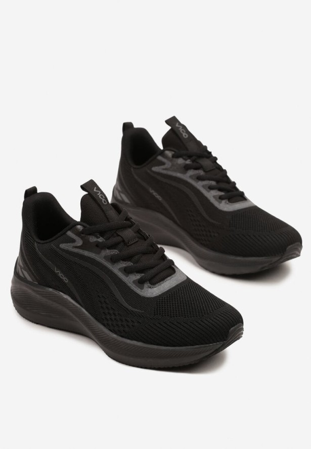 Czarne Buty Sportowe z Efektem Ombre Saravira