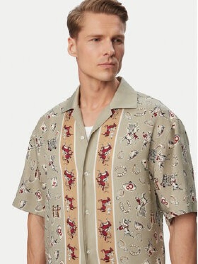 HUGO Koszula Espino 50560632 Zielony jasny Oversize