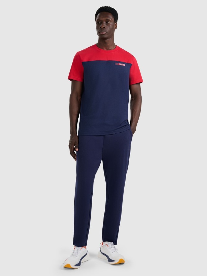 4F T-shirt regular z nadrukiem męski - granatowy M