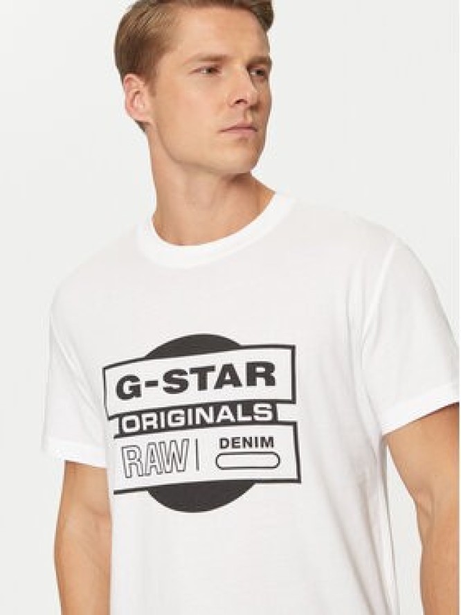 G-Star Raw T-Shirt Originals D25443-8415 Biały Regular Fit