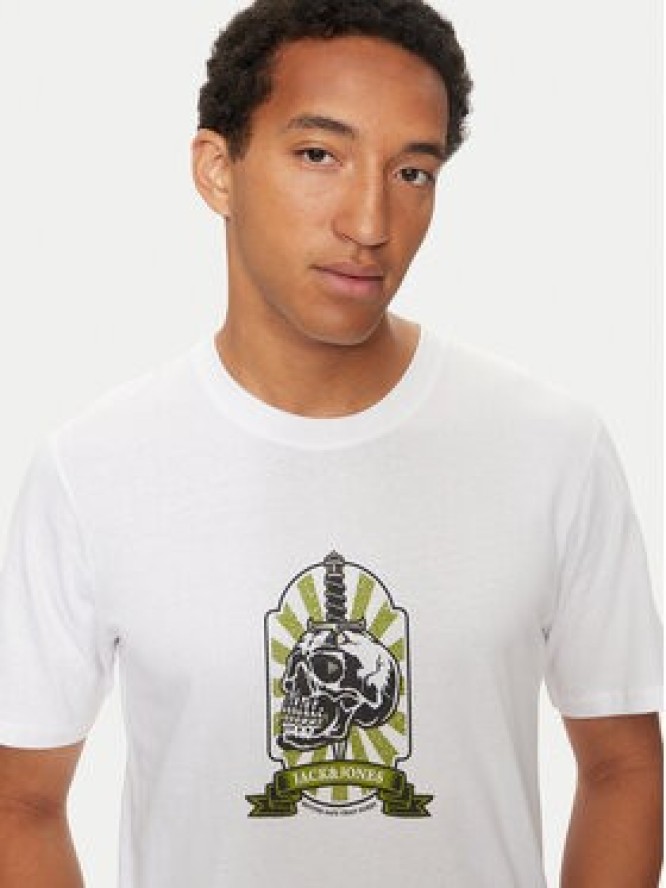 Jack & Jones T-Shirt Seven Skull 12262491 Biały Regular Fit