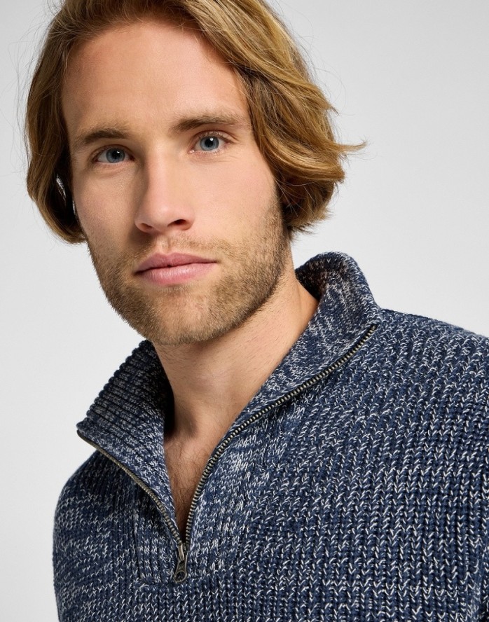LEE MĘSKI SWETER LEE HALF ZIP KNIT MOOD INDIGO 112355674