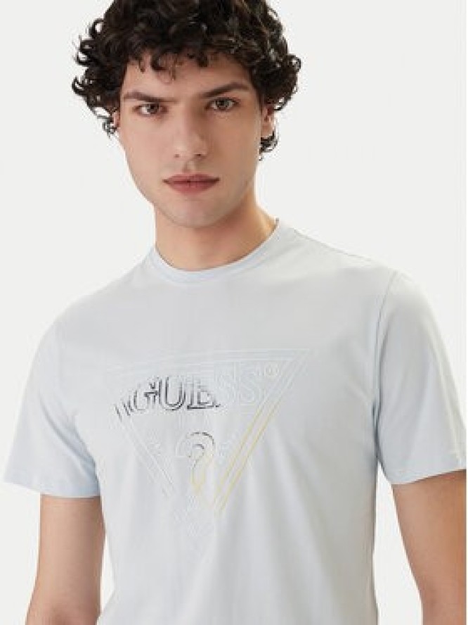 Guess T-Shirt M6GI11 K2992 Błękitny Slim Fit