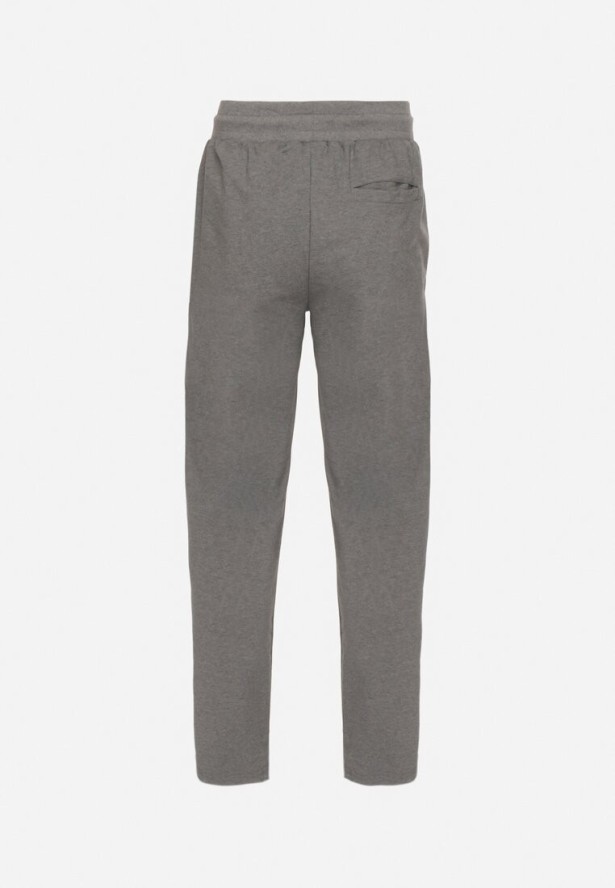 Ciemnoszare Spodnie Dresowe z Gumką i Sznurkiem w Pasie Palaretia