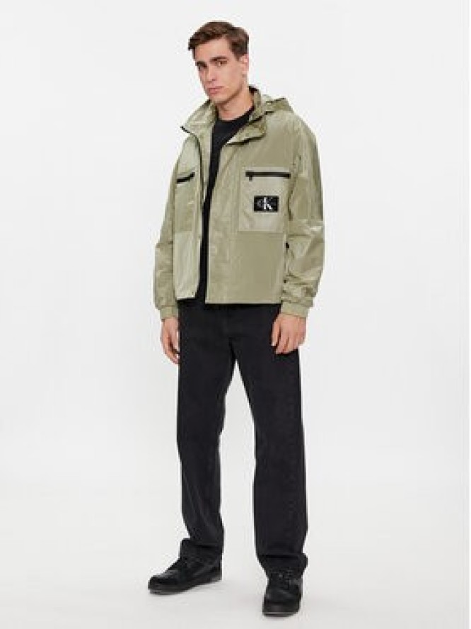 Calvin Klein Jeans Kurtka przejściowa Utility Track Jacket J30J324663 Zielony Regular Fit