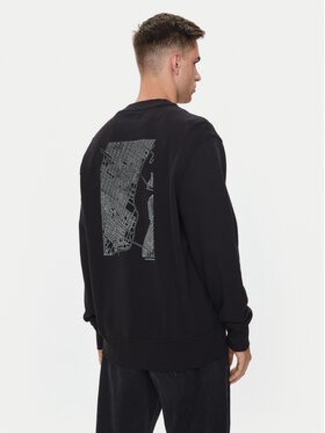 Calvin Klein Jeans Bluza City Grid Map J30J326790 Czarny Regular Fit