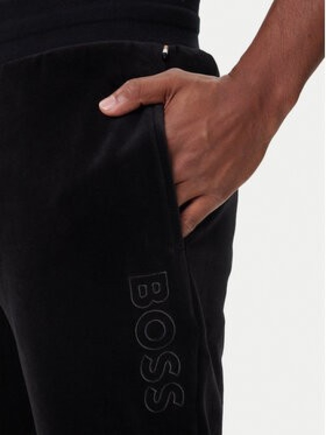 BOSS Spodnie dresowe Velour 50550635 Czarny Regular Fit