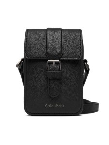 Calvin Klein Saszetka Leather Slim Flap Reporter LV04D3323G Czarny