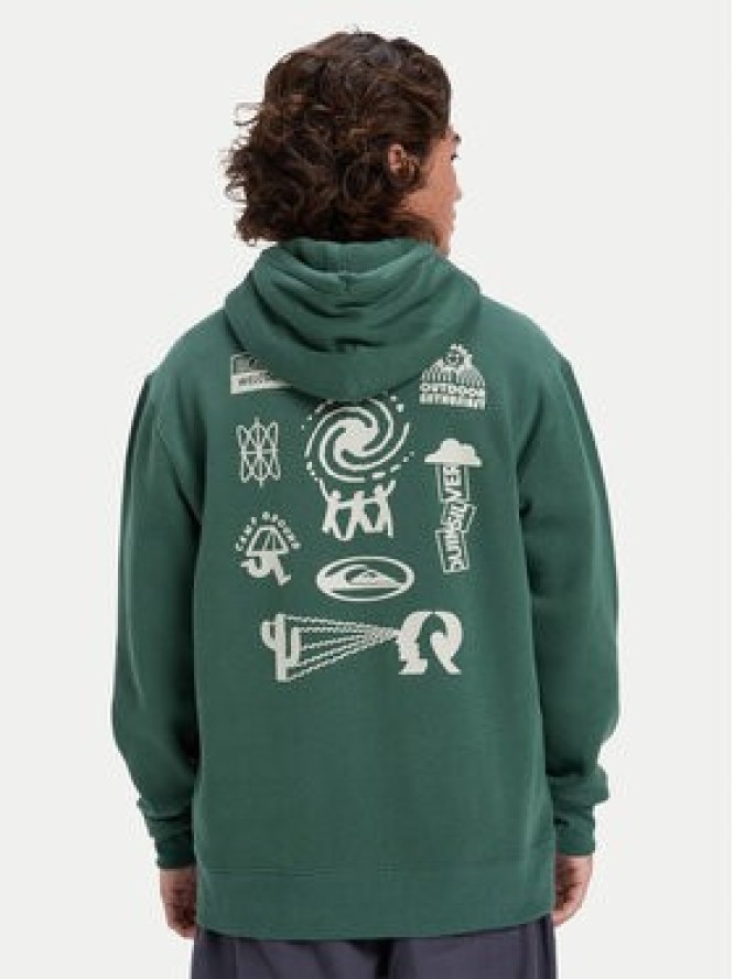 Quiksilver Bluza Salt Water Graphic EQYFT05126 Zielony Regular Fit