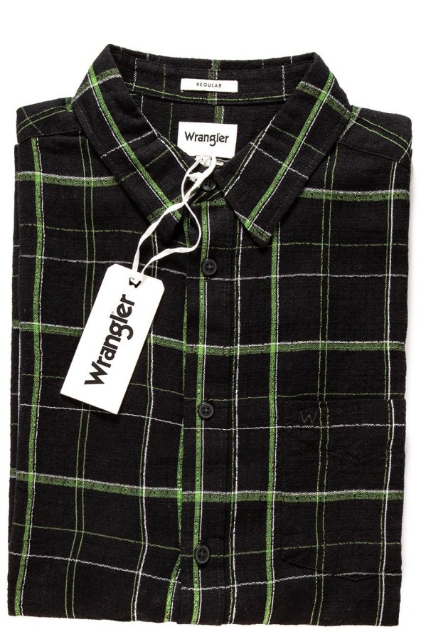 WRANGLER SS 1PKT SHIRT KOSZULA MĘSKA MATERIAŁOWA FADED BLACK W5860B8V6 112129499