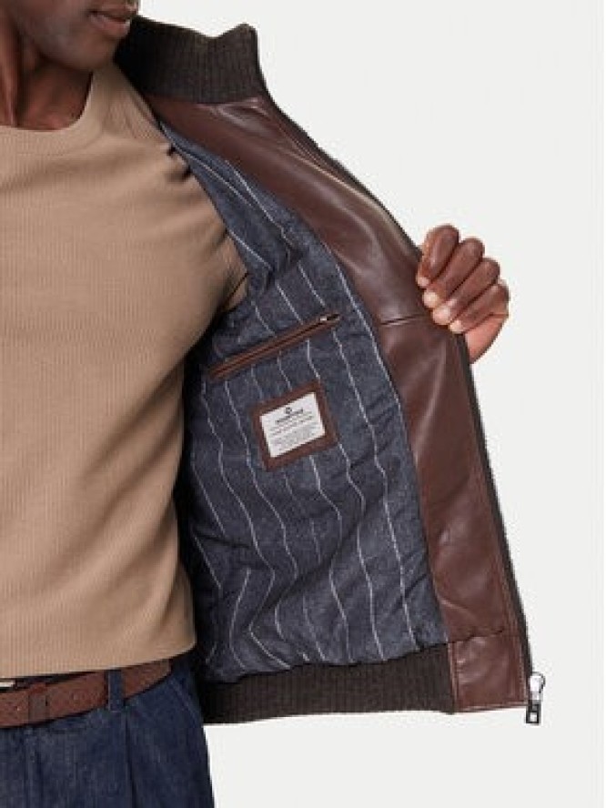 Milestone Kurtka skórzana MSNaldo 53101821280 Brązowy Regular Fit