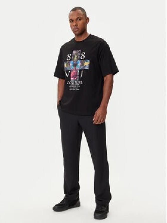 Versace Jeans Couture T-Shirt 79GAHT10 CJ00T Czarny Regular Fit