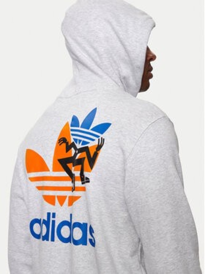 adidas Bluza Trefoil IS2913 Szary Regular Fit