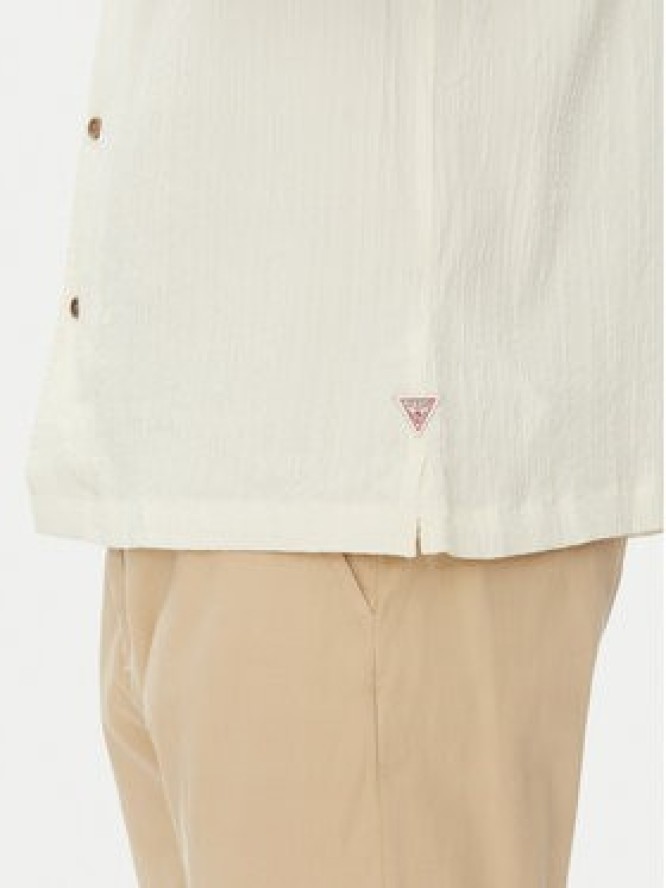 Guess Koszula M5GH67 WH340 Écru Regular Fit