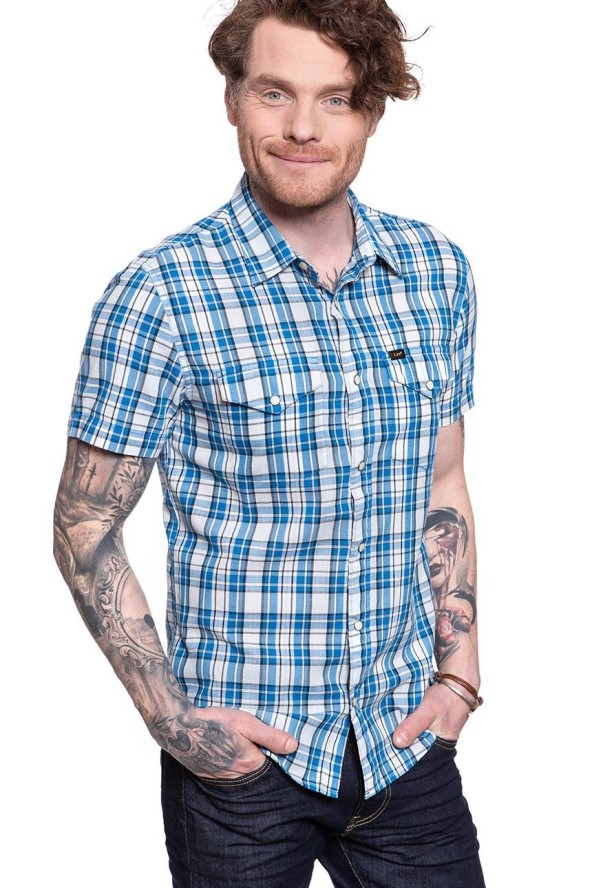 LEE LEE WESTERN SS SHIRT DIPPED BLUE L641CZLA 112115307