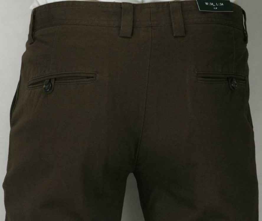 Casualowe Spodnie Męskie, 100% BAWEŁNA - Chinosy, Zwężane Nogawki, Brąz