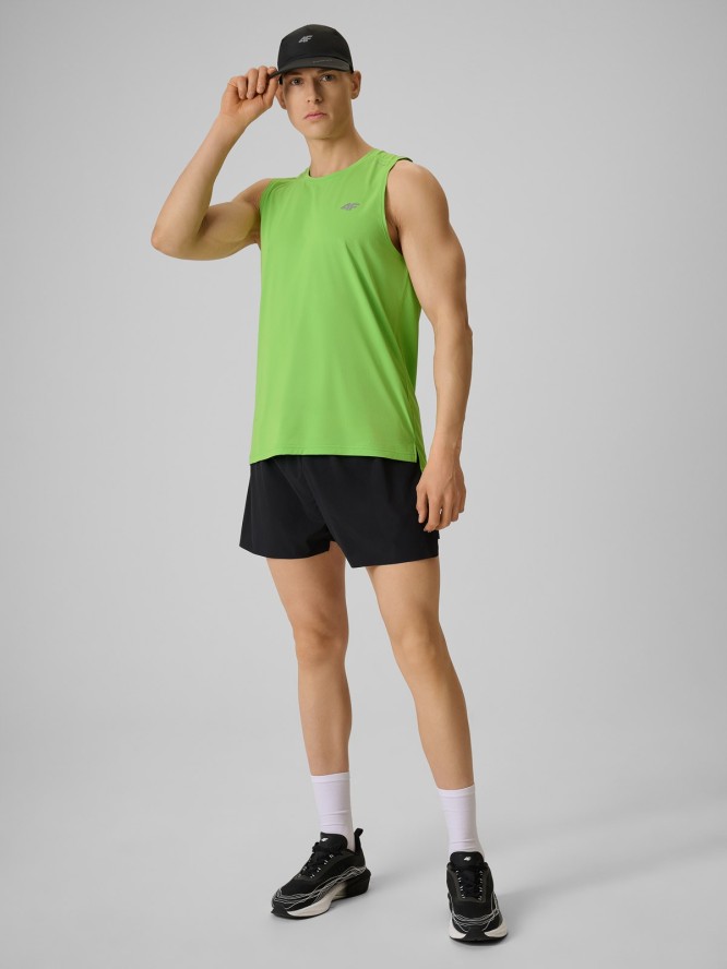 4F Koszulka do biegania regular szybkoschnąca męska - zielona XL