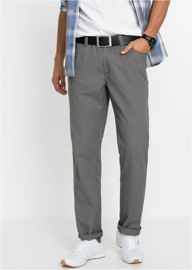 Spodnie z gumką w talii regular fit, prosta nogawka (2 pary)