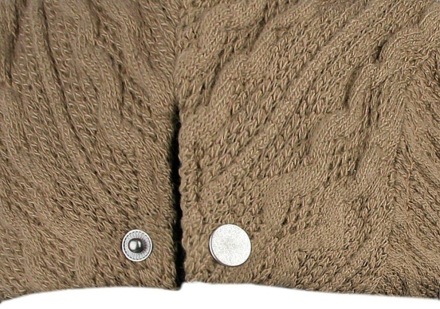 Przejściowy, Lekko Ocieplony Kaszkiet - Alties - Dziergany Materiał (KNIT) - Beż