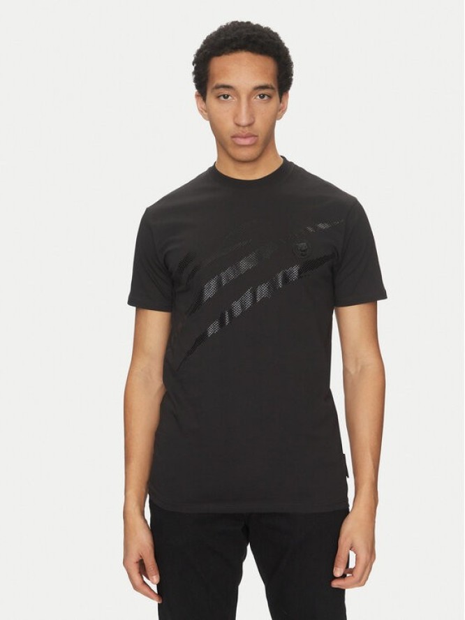 Plein Sport T-Shirt SAEC MTK8008 STE001N Czarny Regular Fit